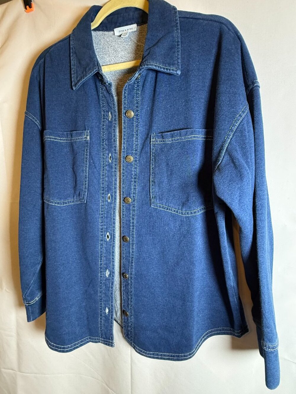NWOT Pink Rose Stretch Shacket (L)